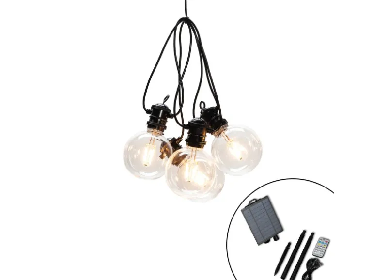 Konstsmide Solar LED-Lichterkette Party Globeform 4,50 m Schwarz