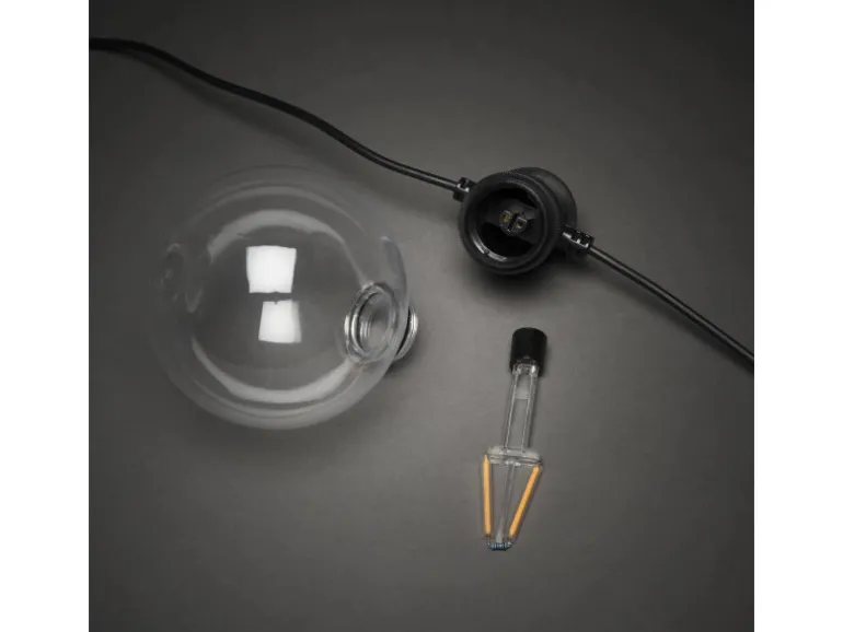 Konstsmide Solar LED-Lichterkette Party Globeform 4,50 m Schwarz