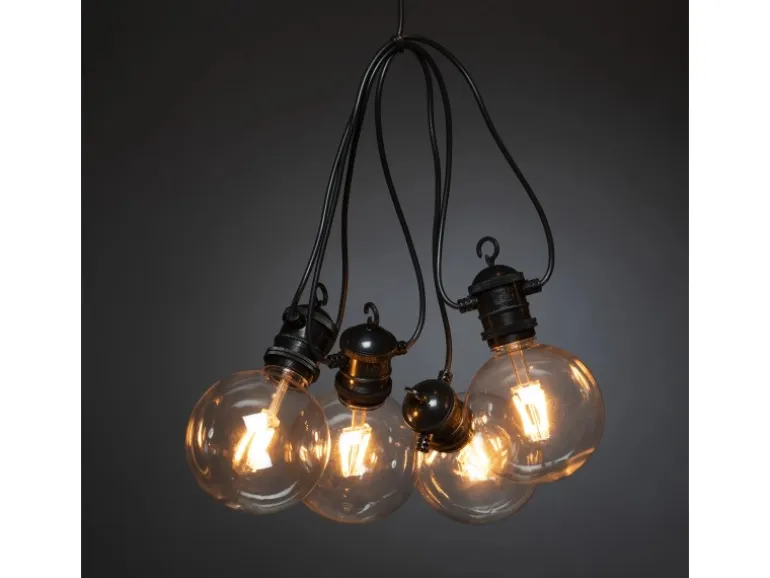 Konstsmide Solar LED-Lichterkette Party Globeform 4,50 m Schwarz