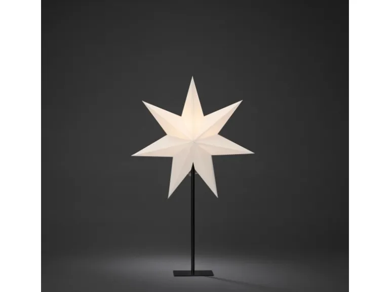 Konstsmide Weißer Papierstern inkl. Anschlusskabel mit an/aus Schalter