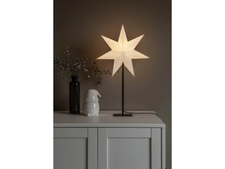 Konstsmide Weißer Papierstern inkl. Anschlusskabel mit an/aus Schalter