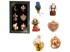 Krebs Glas Lauscha Baumschmuck Oktoberfest Mini-Set Mehrfarbig 5cm