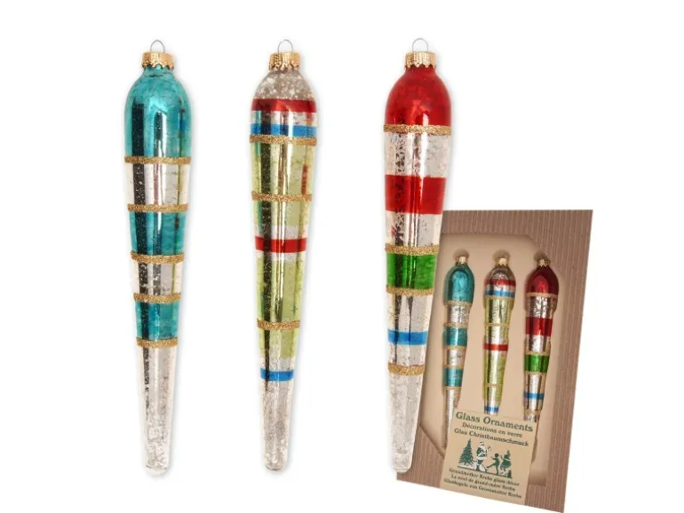 Krebs Glas Lauscha Baumschmuck Eiszapfen Nostalgie Mehrfarbig 16cm