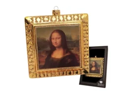 Krebs Glas Lauscha Baumschmuck Mona Lisa Kunstwerk Goldfarbig 12cm