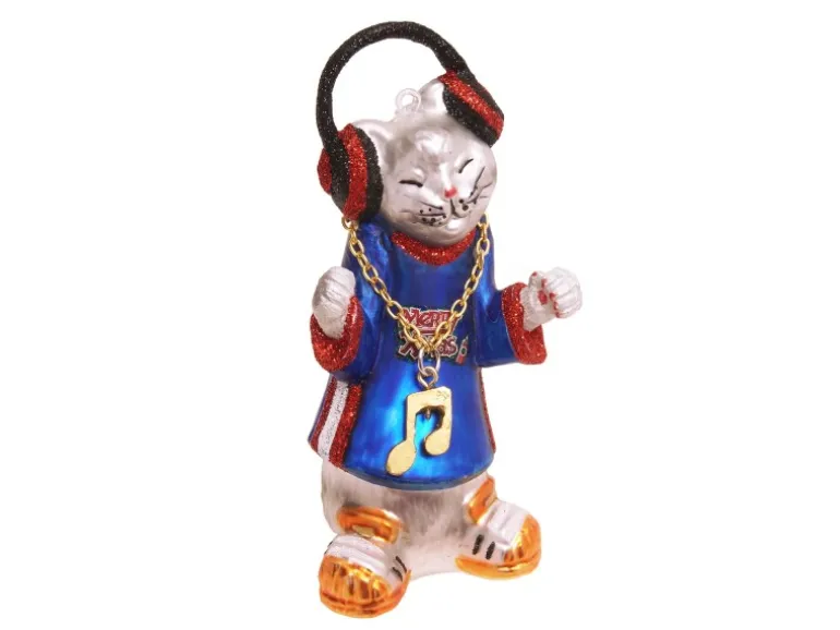 Krebs Glas Lauscha Baumschmuck DJ-Kater Mehrfarbig 13cm