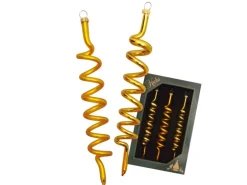 Krebs Glas Lauscha Baumschmuck Korkenzieher-Set Goldfarbig 14cm