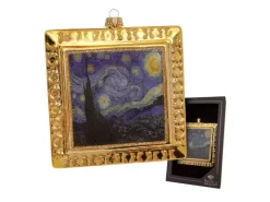 Krebs Glas Lauscha Baumschmuck Sternennacht Kunstwerk Goldfarbig 12cm