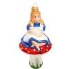 Krebs Glas Lauscha Baumschmuck Alice auf dem Pilz Mehrfarbig 15cm