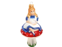 Krebs Glas Lauscha Baumschmuck Alice auf dem Pilz Mehrfarbig 15cm