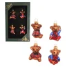 Krebs Glas Lauscha Baumschmuck Teddy Mini-Set Braun 5cm