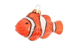 Krebs Glas Lauscha Baumschmuck Clownfisch Orange 8cm