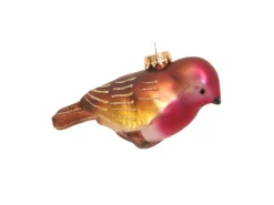 Krebs Glas Lauscha Baumschmuck Rotkehlchen Braun 10cm