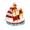 Krebs Glas Lauscha Baumschmuck Segelschiff Rot 12cm