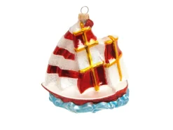 Krebs Glas Lauscha Baumschmuck Segelschiff Rot 12cm