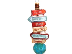 Krebs Glas Lauscha Baumschmuck Wegweiser Mehrfarbig 16cm