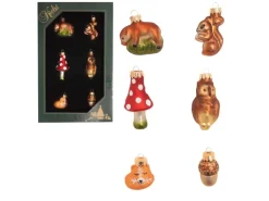 Krebs Glas Lauscha Baumschmuck Waldtiere Mini-Set Mehrfarbig 5cm