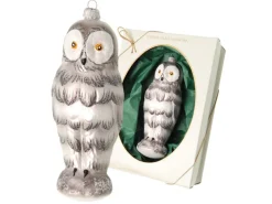 Krebs Glas Lauscha Baumschmuck Schnee-Eule Hedwig Weiß 17cm