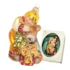 Krebs Glas Lauscha Baumschmuck Viktorianisch Kind mit Bär Mehrfarbig 10cm