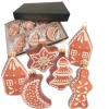 Krebs Glas Lauscha Baumschmuck Lebkuchen-Formen Braun 8cm