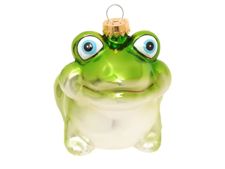 Krebs Glas Lauscha Baumschmuck Frosch Grün 9cm