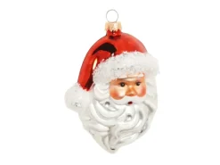 Krebs Glas Lauscha Baumschmuck Santa-Kopf Mehrfarbig 11cm