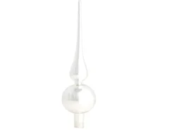 Krebs Glas Lauscha Baumspitze Uni-Design Glanz Silberfarbig 23cm