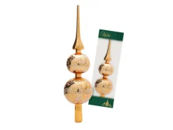 Krebs Glas Lauscha Baumspitze Rankendekor Glanz Goldfarbig 33cm