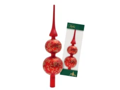 Krebs Glas Lauscha Baumspitze Rankendekor Matt Rot 33cm