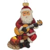Krebs Glas Lauscha Gitarrespielender Weihnachtsmann 1-tlg. 11cm