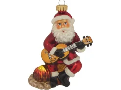 Krebs Glas Lauscha Gitarrespielender Weihnachtsmann 1-tlg. 11cm