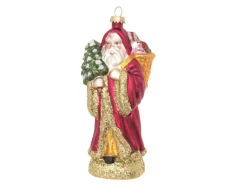 Krebs Glas Lauscha GmbH Christbaumschmuck Glas Santa Geschenkkorb & Baum 17cm multicolor