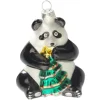 Krebs Glas Lauscha Pandabär Weihnachtsornament 1-tlg. 8cm