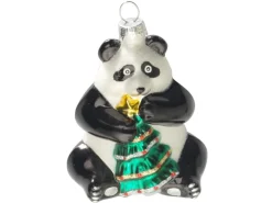 Krebs Glas Lauscha Pandabär Weihnachtsornament 1-tlg. 8cm