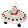 Krebs Glas Lauscha Santa im UFO Weihnachtsornament 1-tlg. 10cm
