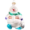 Krebs Glas Lauscha Schneemann Weihnachtsornament 1-tlg. 11cm