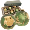 Krebs Glas Lauscha Weihnachtsbaumkugel Eule und Wald 6-tlg. 8cm