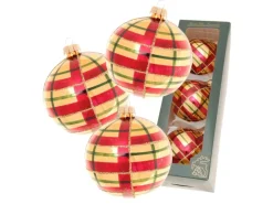 Krebs Glas Lauscha Weihnachtskugeln Xmas Night Caro 3er-Set 8cm