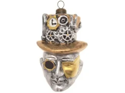 Krebs Glas Lauscha Weihnachtsornament Steampunk Kopf 1-tlg. 7cm