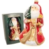 Krebs Glas Lauscha Weihnachtsornament Santa Groß mit Baum 1-tlg. 15cm