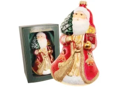 Krebs Glas Lauscha Weihnachtsornament Santa Groß mit Baum 1-tlg. 15cm