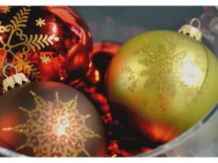 Krebs Glas Lauscha Weihnachtsbaumkugeln Waldfarben 9-tlg. 8cm