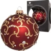Krebs Glas Lauscha Weihnachtskugeln Jewels Dunkelrot 1-tlg. 8cm