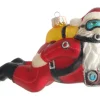 Krebs Glas Lauscha Weihnachtsornament Taucher-Santa 6cm