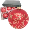 Krebs Glas Lauscha Weihnachtskugeln Floral 6er-Set 8cm