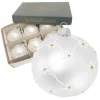 Krebs Glas Lauscha Weihnachtsbaumkugel Silber 6er-Set 8cm