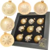 Krebs Glas Lauscha Weihnachtsbaumkugeln Gold 9-tlg. 8cm