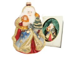 Krebs Glas Lauscha Weihnachtsmann mit Kind 1-tlg. 20cm