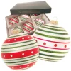 Krebs Glas Lauscha Weihnachtskugeln Streifen 6-tlg. 8cm