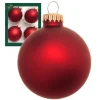 Krebs Glas Lauscha Weihnachtskugeln Rot Matt Uni 4er-Set 8cm