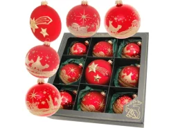 Krebs Glas Lauscha Weihnachtsbaumkugelset Bethlehem 9-tlg. 8cm